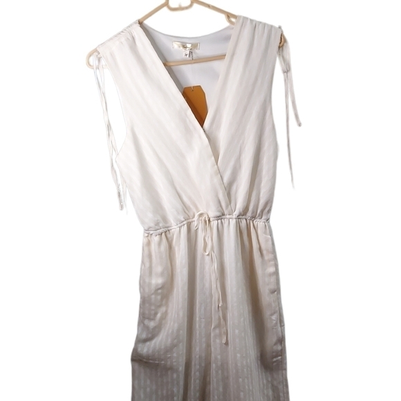 Andree by unit jumpsuit NWT cream and white striped Med - Picture 5 of 15